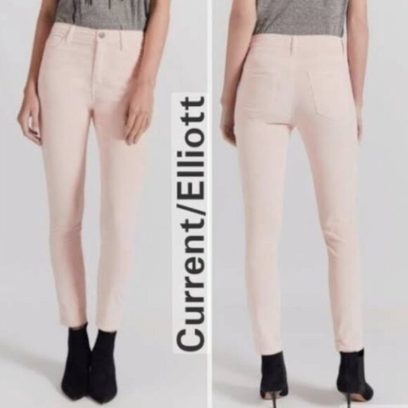✨NWT✨ Current/Elliot High-Waisted Stiletto Corduroy in Crystal Pink - Picture 1 of 11